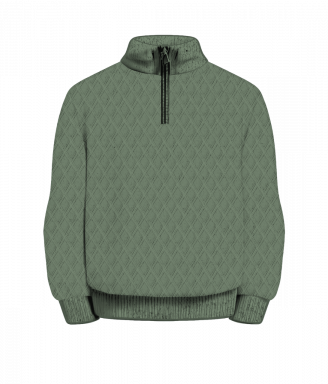 Diamond Quarter Zipper Sage